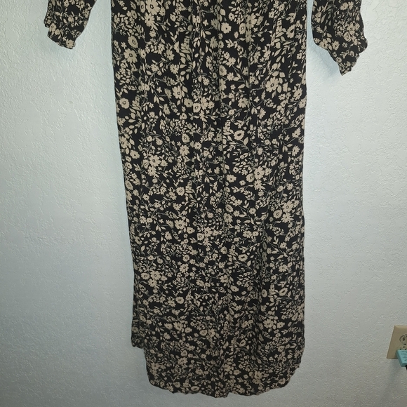 Sonoma Floral Maxi Dress MATERNITY Large Black with Tan Flowers - Picture 4 of 11